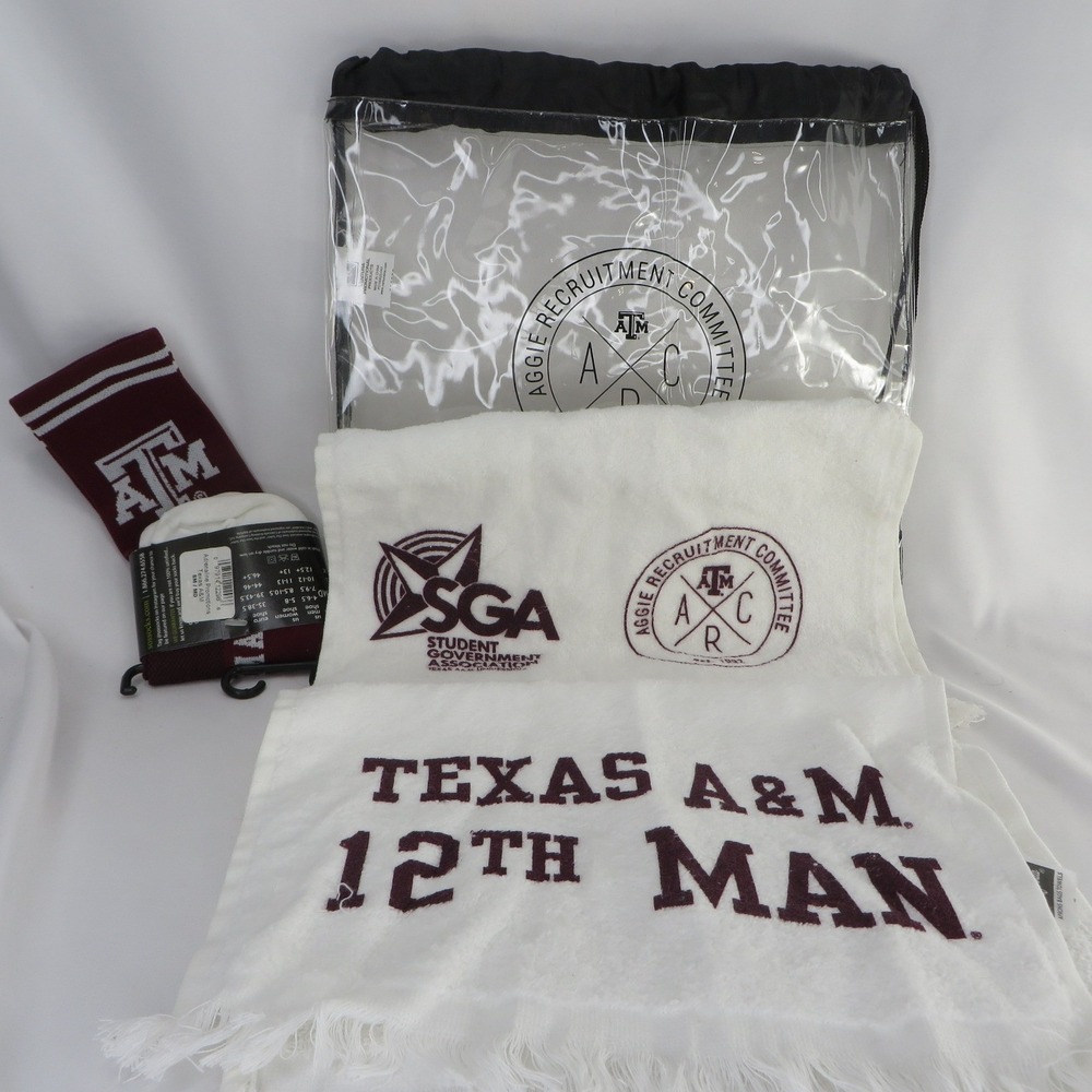 Texas A&M Aggies ARC SGA 12th Man Towels Socks Recruitment Committee Set NEW